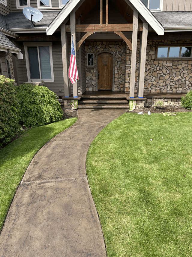 Polished concrete path